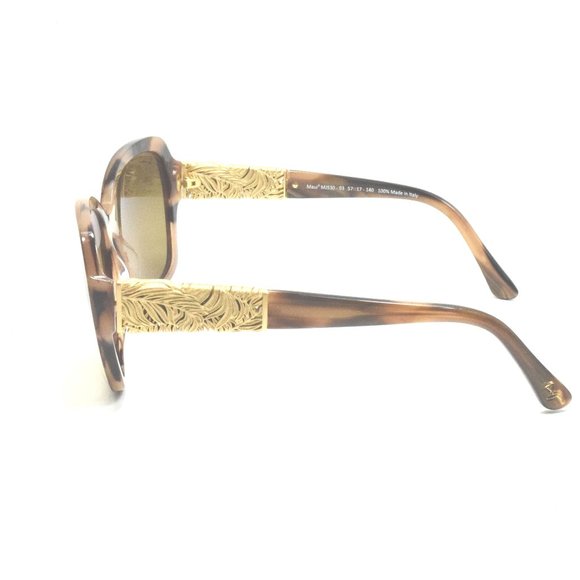 Maui Jim Swaying Palms MJ 530-93 Brown Stripe with 24K Gold / HCL Bronze Polar - Picture 3 of 6